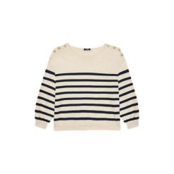 Sweter damski TBS Selen. Białe swetry damskie TBS, na lato, xl, bez wzorów, z bawełny, eleganckie, bez kołnierzyka, bez ramiączek, długie, bez kaptura. Za 316.00 zł.