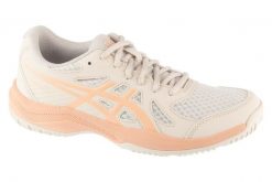 Buty do siatkówki damskie, Upcourt 6. Brązowe obuwie sportowe damskie Asics, bez wzorów, z materiału, do siatkówki. Za 269.99 zł.