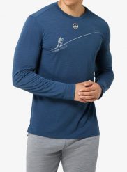 Bluza bez kaptura Super.natural HZSG Haute Route LS. Niebieskie bluzy męskie super.natural, m, bez wzorów, z materiału, bez kaptura, snowboardowy. Za 284.89 zł.