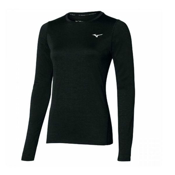 Koszulka Z Długim Rękawem Dla Kobiet Impulse Core. Czarne koszulki sportowe damskie Mizuno, bez wzorów, bez kołnierzyka, bez ramiączek, trekkingowe. Za 193.99 zł.
