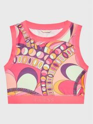 Guess Top J3GI27 MC01P Różowy Slim Fit. Czerwone t-shirty i topy dla dziewczynek Guess, z aplikacjami, z syntetyku, bez ramiączek. Za 189.99 zł.