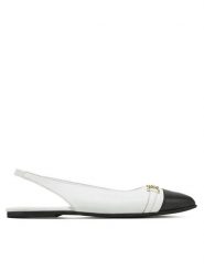 TWINSET Sandały 251GCJ026 Biały. Białe sandały damskie Twinset, bez wzorów, ze skóry, bez obcasa, na płaskiej podeszwie, bez zapięcia. Za 539.99 zł.