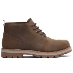 Timberland Britton Road Mid Chukka WP Rust Trzewiki męskie. Brązowe botki męskie Timberland, bez wzorów, biznesowe, bez zapięcia. W wyprzedaży za 639.99 zł.