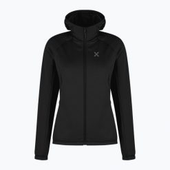 Bluza damska Montura Fadis Grid Hooded Maglia. Czarne bluzy damskie MONTURA, bez wzorów, bez kaptura. Za 369.99 zł.