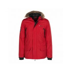 Parka Peak Mountain Capeak. Czerwone parki męskie Peak Mountain, na zimę, m, bez wzorów, bez kaptura. W wyprzedaży za 329.50 zł.