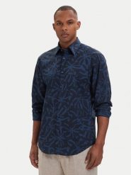 BOSS Koszula Ricoplus 50561608 Granatowy Regular Fit. Niebieskie koszule męskie Boss, m, bez wzorów, z bawełny, bez kołnierzyka, bez ramiączek. Za 449.99 zł.