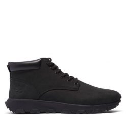 Trzewiki Timberland. Czarne botki męskie Timberland, bez wzorów, bez zapięcia. Za 599.99 zł.