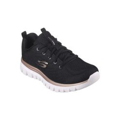 Buty SKECHERS GRACEFUL GET CONNECTED Czarny. Czarne obuwie sportowe damskie Skechers, bez wzorów, z gumy, trekkingowe, Skechers Sport. Za 199.99 zł.
