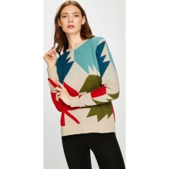 Trussardi Jeans - Sweter. Szare swetry damskie TRUSSARDI JEANS, z dzianiny, z okrągłym kołnierzem. W wyprzedaży za 549.90 zł.