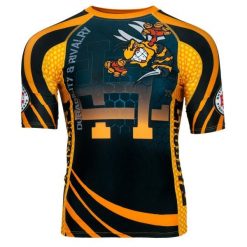 Koszulka Męska Rashguard MMA na Siłownię EXTREME HOBBY ANGRY WASP. Czarne koszulki sportowe męskie EXTREME HOBBY, m, bez wzorów, z bawełny, bez kołnierzyka, bez ramiączek, do biegania. Za 199.00 zł.