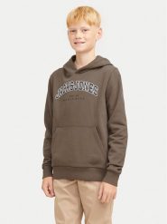 Jack & Jones Junior Bluza Caleb 12259564 Brązowy Relaxed Fit. Brązowe bluzy dla chłopców Jack & Jones Junior, bez wzorów, z syntetyku, bez ramiączek, bez kaptura. Za 119.99 zł.