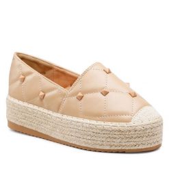 Espadryle DeeZee. Brązowe espadryle damskie DeeZee, bez wzorów, bez obcasa, bez zapięcia. Za 83.99 zł.