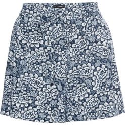 Bermudy bonprix ciemnoniebiesko-biel wełny w deseń paisley. Spodnie materiałowe damskie marki bonprix. Za 89.99 zł.