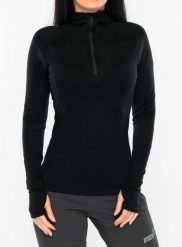 Bluza z zamkiem damska Inov-8 Merino Hoodie HZ. Czarne bluzy damskie Inov-8, xs, bez wzorów, z materiału, z kapturem. Za 543.39 zł.