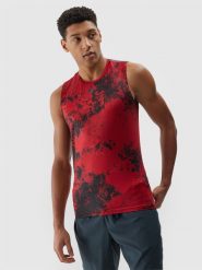 Чоловіча майка tank top для тренувань з перероблених матеріалів - червоний. T-shirty męskie 4f, s, bez wzorów, bez kołnierzyka. W wyprzedaży za 699.90 zł.