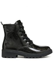 Geox Kozaki Jr Casey J9420G 000KC C9999 S Czarny. Czarne buty zimowe dziewczęce Geox, bez wzorów, ze skóry, bez zapięcia. Za 349.99 zł.