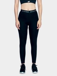 4F Legginsy dzianinowe damskie - czarne S. Czarne legginsy damskie 4f, s, bez wzorów, z bawełny. W wyprzedaży za 59.99 zł.
