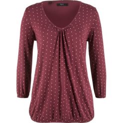 Shirt, rękawy 3/4 bonprix czerwony klonowy w kropki. Bluzki damskie bonprix. Za 21.99 zł.