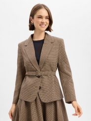 Marie Lund marynarka z domieszką wełny Kobiety beżowy|brązowy, S. Brązowe żakiety damskie Marie Lund, s, bez wzorów, z wełny, eleganckie. Za 399.95 zł.
