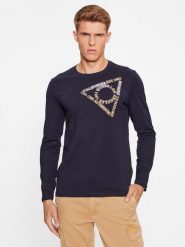 Guess Longsleeve M3BI14 I3Z14 Granatowy Slim Fit. Niebieskie bluzki z długim rękawem męskie Guess, m, z aplikacjami, z bawełny, bez kołnierzyka. Za 89.99 zł.