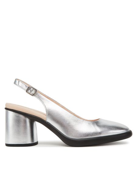 ECCO Czółenka Sculpted Lx 22271301682 Srebrny. Szare czółenka damskie ecco, bez wzorów, ze skóry, bez obcasa, bez zapięcia. Za 609.99 zł.