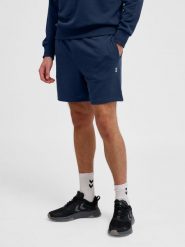 Szorty Hummel Pulse. Niebieskie szorty sportowe damskie Hummel, s, bez wzorów, z bawełny, klasyczne, z standardowym stanem, na fitness i siłownię. Za 89.00 zł.