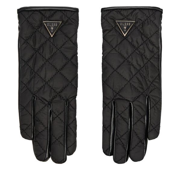 Rękawiczki Damskie Guess. Czarne rękawiczki damskie Guess, z aplikacjami, z dzianiny. Za 299.99 zł.
