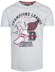 T-Shirt Bawełniany Szary z Nadrukiem, Champions League CHICAGO Okrągły Dekolt -BRAVE SOUL. Szare t-shirty męskie Brave Soul, l, bez wzorów, z bawełny, casualowe, bez kołnierzyka. Za 65.00 zł.