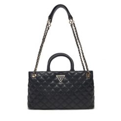 Torebka Guess. Czarne torebki do ręki damskie Guess, z aplikacjami, klasyczne, bez dodatków. Za 399.99 zł.