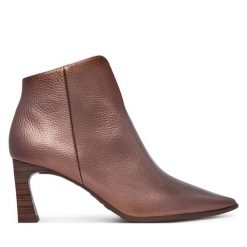 Botki Hispanitas. Brązowe botki damskie Hispanitas, bez obcasa, na słupku, bez zapięcia. Za 739.99 zł.