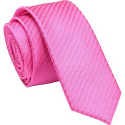 Wąski Krawat - Śledź - Alties - Różowy w Delikatny Prążek. Czerwone krawaty i muchy Alties, bez wzorów, z tkaniny, eleganckie. Za 35.00 zł.
