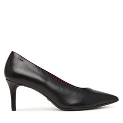 Szpilki Tamaris. Czarne szpilki damskie Tamaris, bez wzorów, bez obcasa, bez zapięcia. Za 364.99 zł.