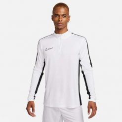 Bluza treningowa męska Nike Academy 23 Dril Top. Białe bluzy sportowe męskie Nike, m, bez wzorów, bez kaptura, do piłki nożnej. Za 191.30 zł.