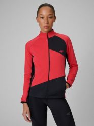 4F Bluza trekkingowa slim bez kaptura damska - różowa L. Czerwone bluzy damskie 4f, l, bez wzorów, z materiału, wizytowe. Za 199.99 zł.