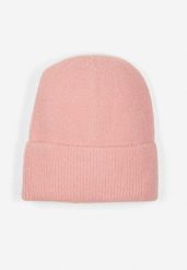 Różowa Czapka z Metaliczną Nicią i Wywinięciem Temivra. Czerwone czapki i kapelusze damskie Renee, bez wzorów, z jeansu, eleganckie. Za 34.99 zł.