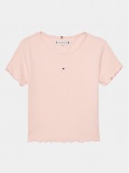 Tommy Hilfiger T-Shirt Essential KG0KG08138 Różowy Regular Fit. Czerwone t-shirty i topy dla dziewczynek Tommy Hilfiger, bez wzorów, z bawełny, bez ramiączek. Za 149.99 zł.