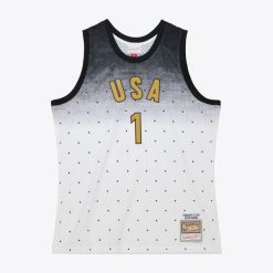 Koszulka NBA All-Star USA Devin Booker 2016. Białe koszulki sportowe męskie Mitchell & Ness, bez wzorów, bez kołnierzyka, bez ramiączek, do koszykówki. Za 1,298.00 zł.