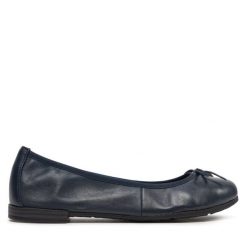 Baleriny Marco Tozzi. Niebieskie baleriny damskie Marco Tozzi, bez wzorów, bez obcasa. Za 189.99 zł.