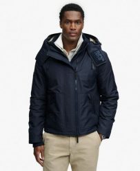 Superdry Kurtka Hooded Arctic Windcheater – Ocieplana i Wodoszczelna. Niebieskie kurtki męskie Superdry., l, bez wzorów, prążkowane, bez kaptura. Za 545.65 zł.