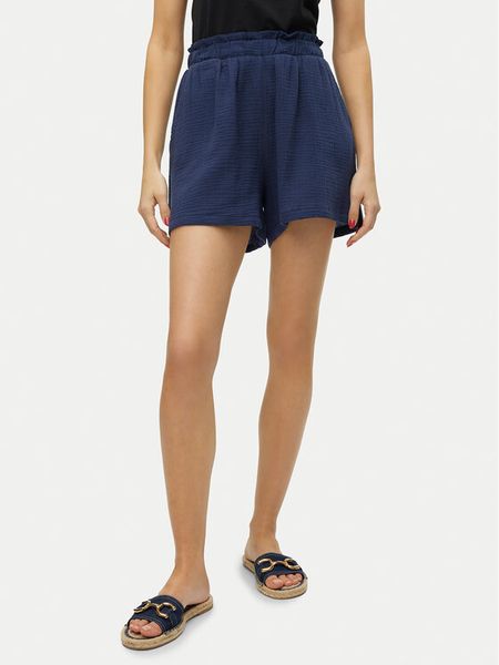 Vero Moda Szorty materiałowe Natali 10279687 Niebieski Baggy Fit. Niebieskie szorty damskie Vero Moda, l, bez wzorów, z bawełny. Za 119.99 zł.