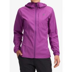 Kurtka softshell damska Black Diamond Alpine Start Hoody. Fioletowe kurtki sportowe damskie Black Diamond, bez wzorów, z softshellu, bez kaptura, wspinaczkowe. Za 603.69 zł.