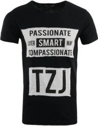 Męska koszulka Tazzio T-shirt z nadrukiem, czarna. Czarne t-shirty męskie Erima, na lato, l, bez wzorów, z bawełny, biznesowe, bez kołnierzyka. Za 144.99 zł.