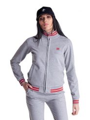 Bluza z bawełna z kaptur na co dzień na siłownię. Szare bluzy damskie LEONE 1947 APPAREL, xs, bez wzorów, z bawełny, bez kaptura. Za 126.26 zł.