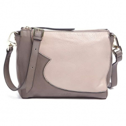 Skórzana torebka w kolorze szaro-różowym - (S)25 x (W)19 x (G)10 cm. Czerwone torby na ramię damskie marki Tosca Blu. W wyprzedaży za 359.95 zł.