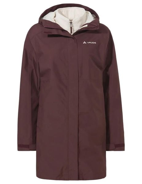 3in1-Jacken W Hitra 3in1 Parka. Brązowe parki damskie Vaude, bez wzorów, z materiału, bez kaptura. Za 1,509.00 zł.