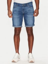 Guess Szorty jeansowe M5GD01 D5MZ2 Niebieski Regular Fit. Niebieskie szorty męskie Guess, m, z aplikacjami, z bawełny. Za 209.99 zł.