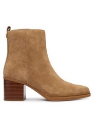 MICHAEL Michael Kors Botki Lex 40F6LXME5S Beżowy. Brązowe botki damskie MICHAEL Michael Kors, ze skóry, bez obcasa, na słupku, bez zapięcia. Za 789.99 zł.