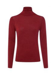 Brookshire bluzka z golfem Kobiety Wełna merino pomarańczowy, S. Brązowe bluzki damskie brookshire, s, bez wzorów, z wełny, bez kołnierzyka, bez ramiączek. Za 249.95 zł.