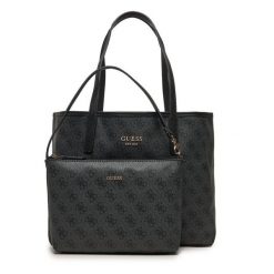 Torebka Guess. Czarne torebki do ręki damskie Guess, z aplikacjami, klasyczne, bez dodatków. Za 519.99 zł.