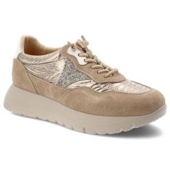 Sneakersy damskie Vinceza, cholewka ze skóry naturalnej zamszowej z wstawkami materiału tekstylnego wiązanie z przodu na grubszej podeszwie, beżowe,. Brązowe półbuty damskie VINCEZA, bez wzorów, ze skóry, bez obcasa, bez zapięcia. Za 189.00 zł.